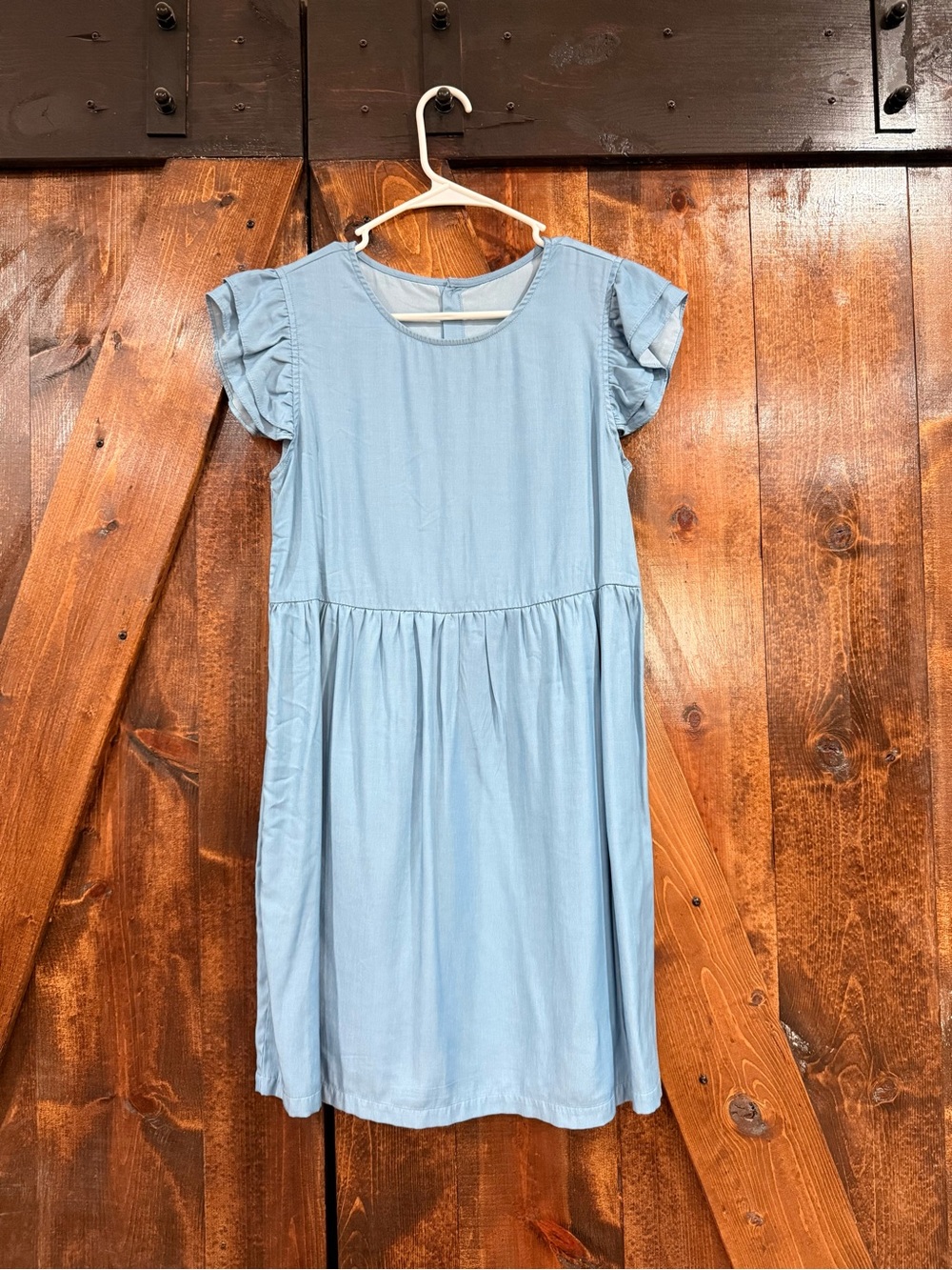 Light Blue Ruffle Sleeve Mini Dress - Casual Everyday Look